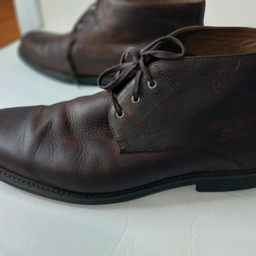Johnston &Murphi 11M Waterproof Men's Dark Brown Handmade Leather Boots - Picture 4 of 14